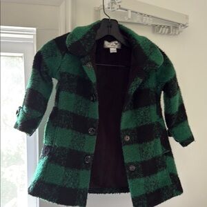Green and Black Plaid Coat